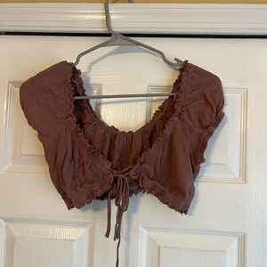 Front-Tie Mauve Crop Top